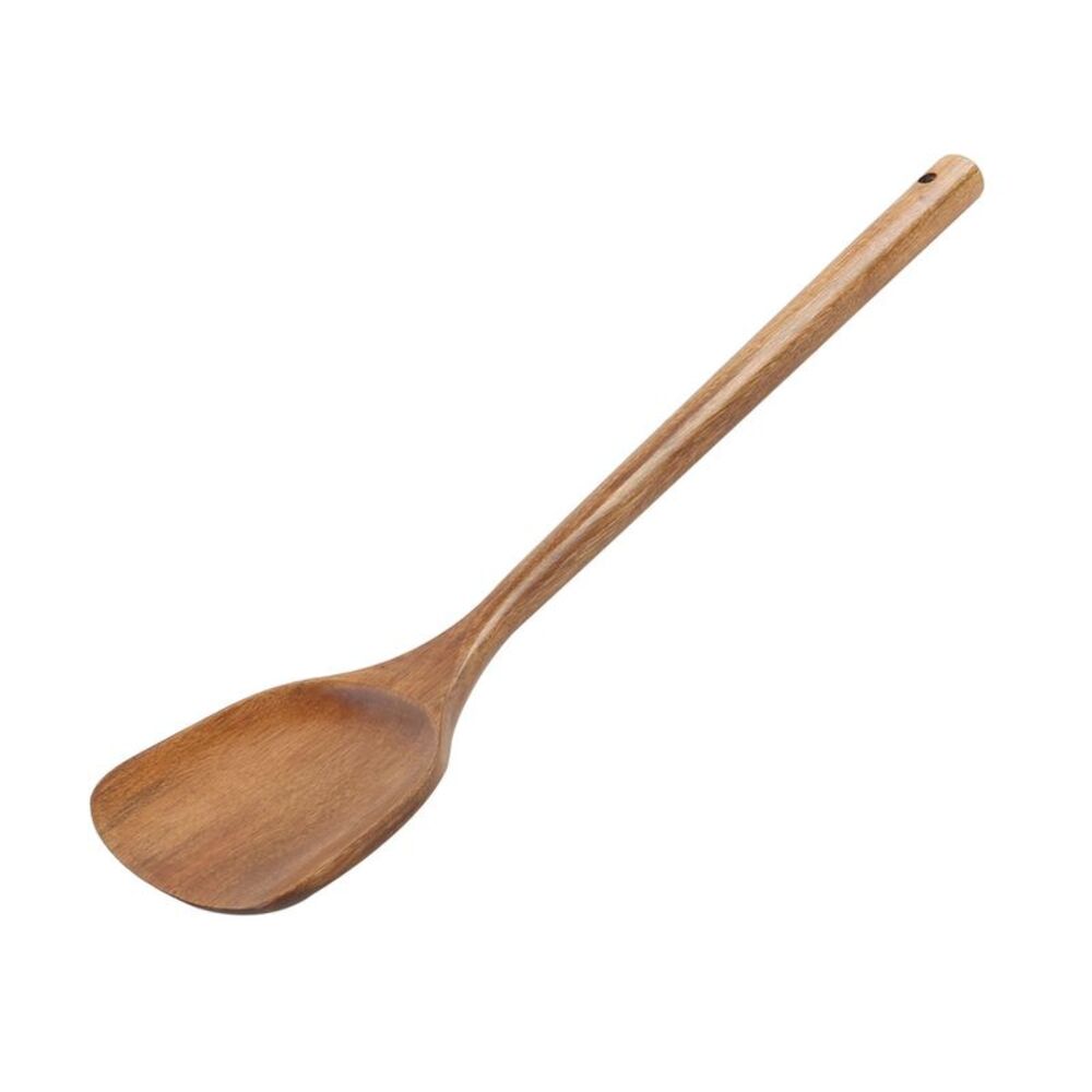 Wooden Turner Pan Stir Frying Spatula Cookware for Baking Flipping Brown